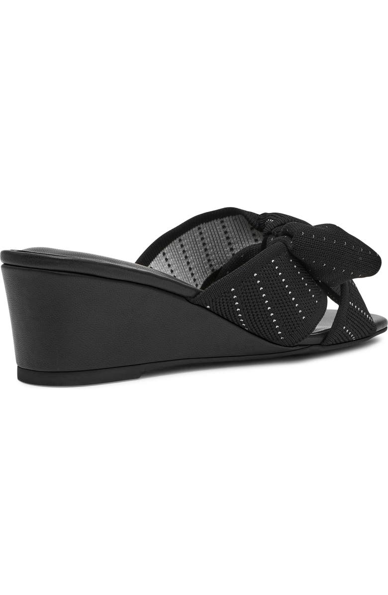 Anne Klein Dara Bow Wedge Slide Sandal, Alternate, color, Black Knit