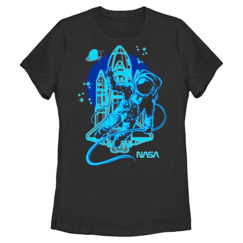 Junior's NASA Astronaut Victory Sign  Graphic T-Shirt