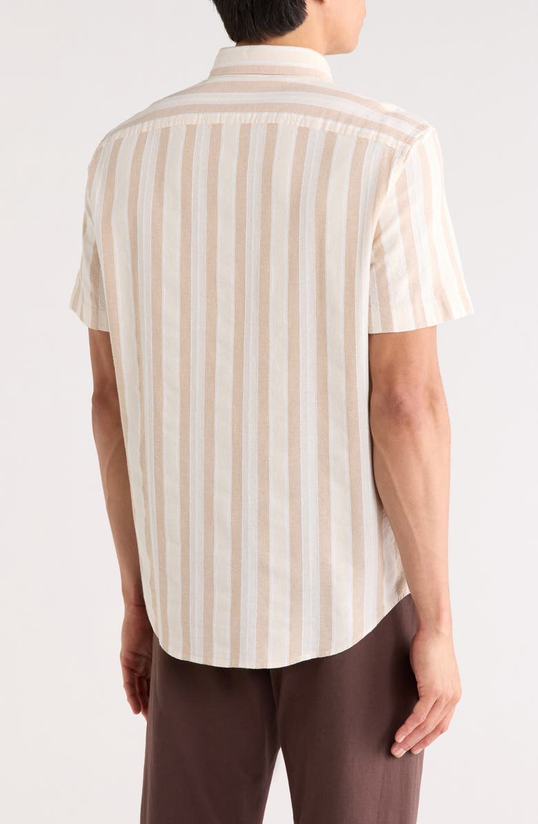 Original Penguin Stripe Cotton Button-Up Shirt, Alternate, color, Birch