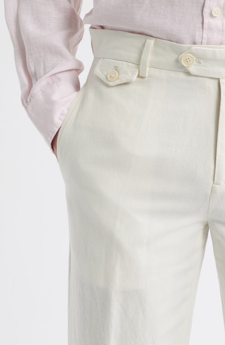 Brooks Brothers Plain Front Linen & Cotton Pants, Alternate, color, 