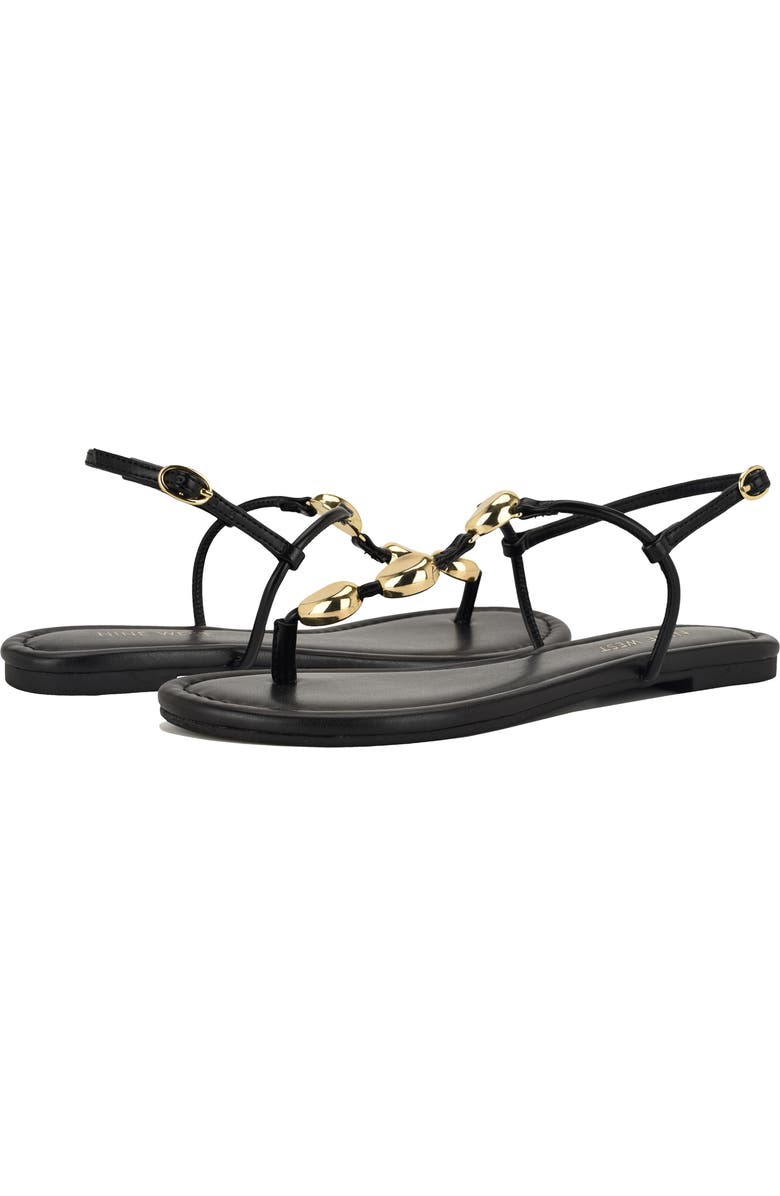 Nine West <p>Bello Slingback Thong Sandal (Women)</p>, Alternate, color, Black