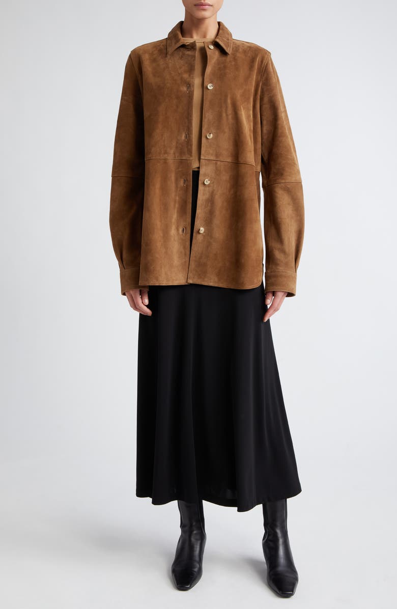 TOTEME Soft Suede Shirt Jacket, Alternate, color, 