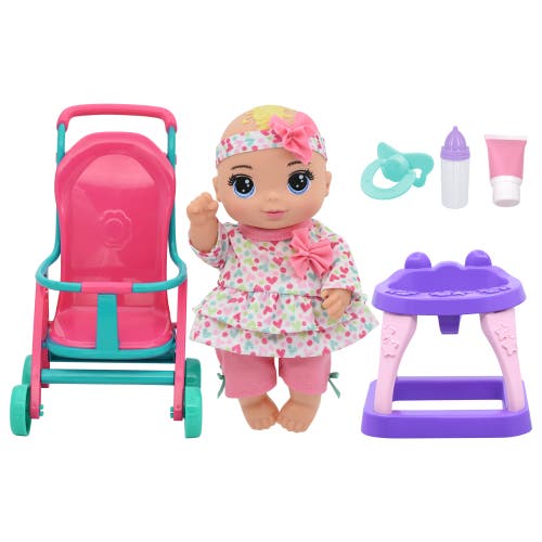 Magic Nursery 8" Doll Stroll N Scoot Set Hearts, Pink, Teal, Purple in Multicolored  product