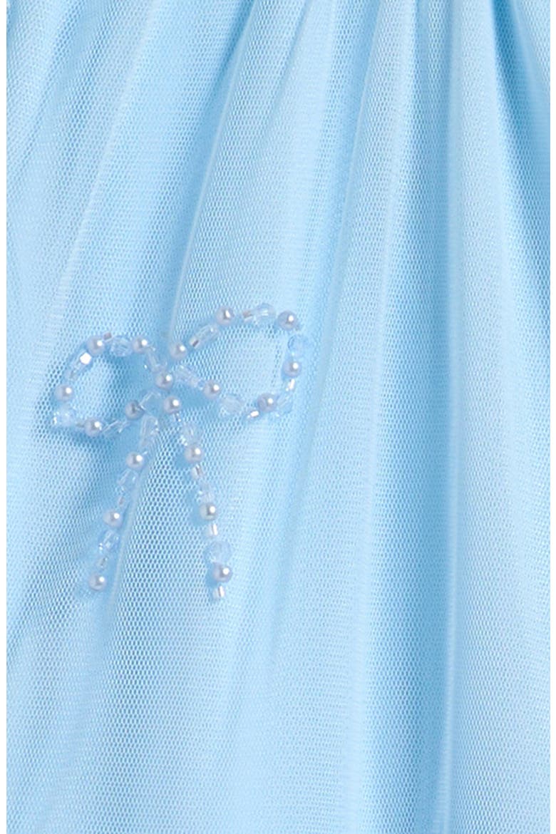 Kids' Bow Mesh Babydoll Party Dress, Alternate, color, DUSTY BLUE