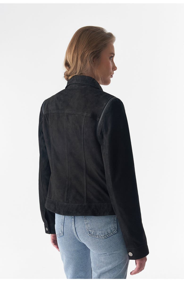 Furniq UK Sarah Suede Jacket, Alternate, color, Black