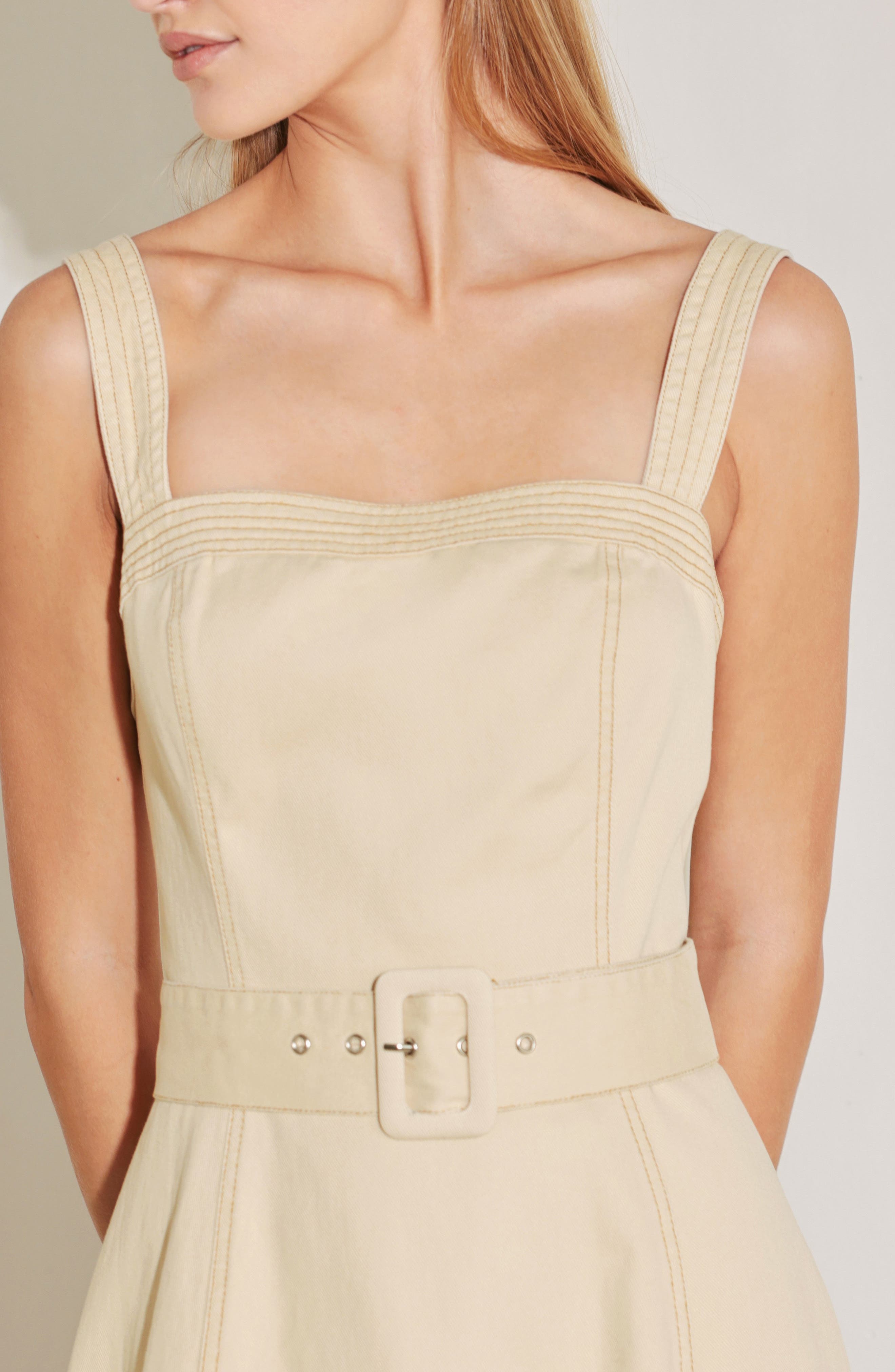 Belted A-Line Midi Dress - image 2