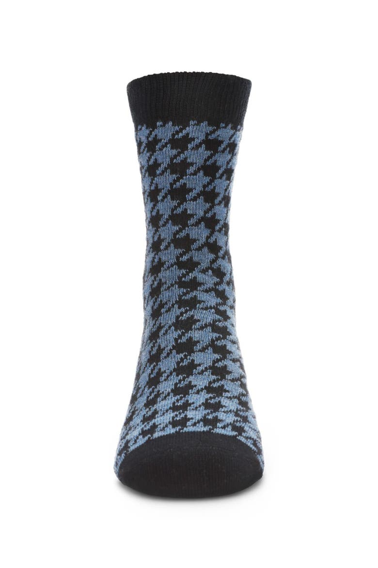 Houndstooth Crew Sock, Alternate, color, Denim Heather