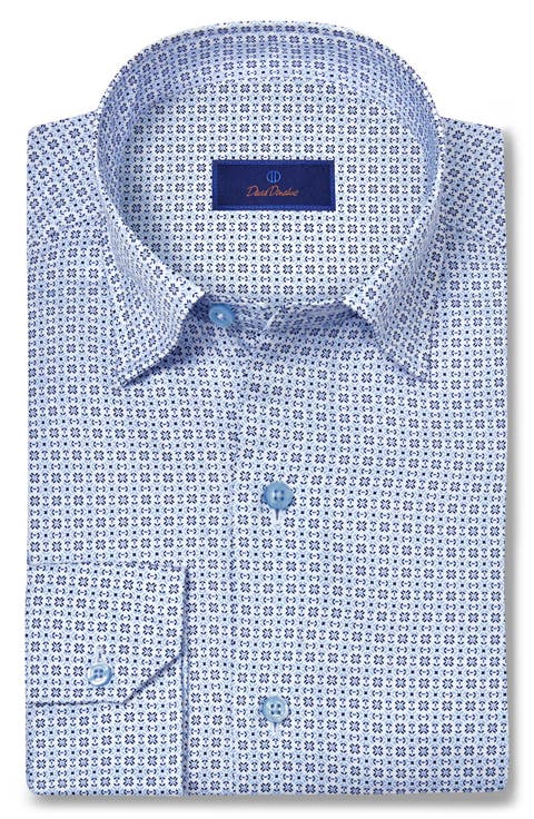 Geometric Print Cotton Sport Shirt