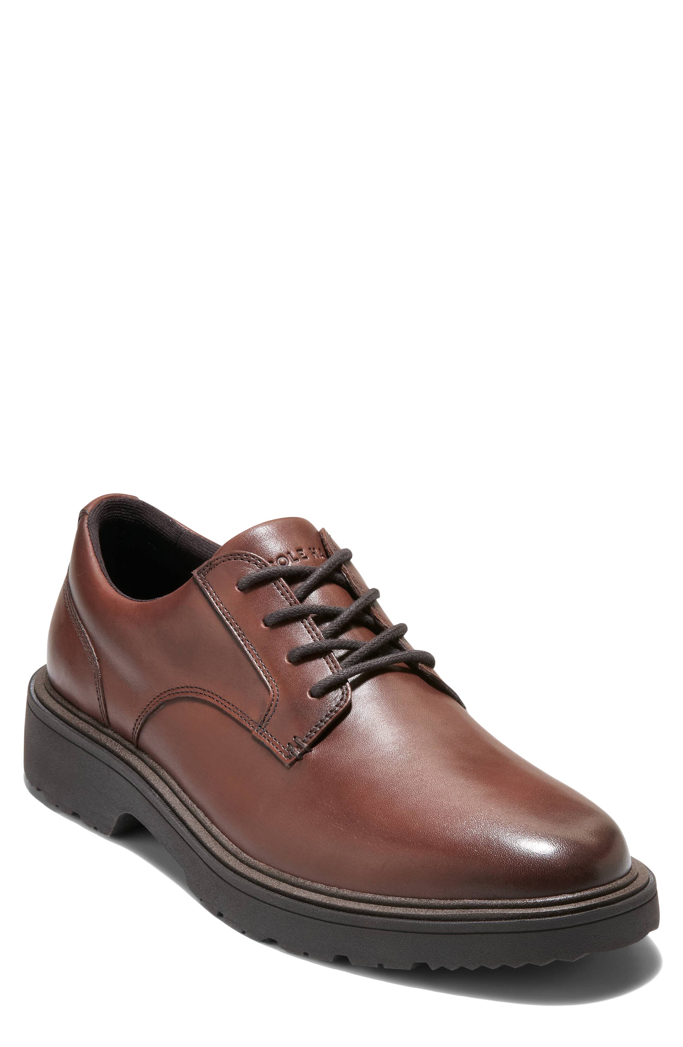 Vestry Grand Lug Sole Plain Toe Derby, Main, color, WOODBURY / JAVA