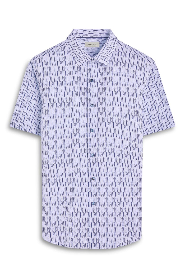 Orson Broken Stripe Short Sleeve Cotton Seersucker Button-Up Shirt, Alternate, color, SALT