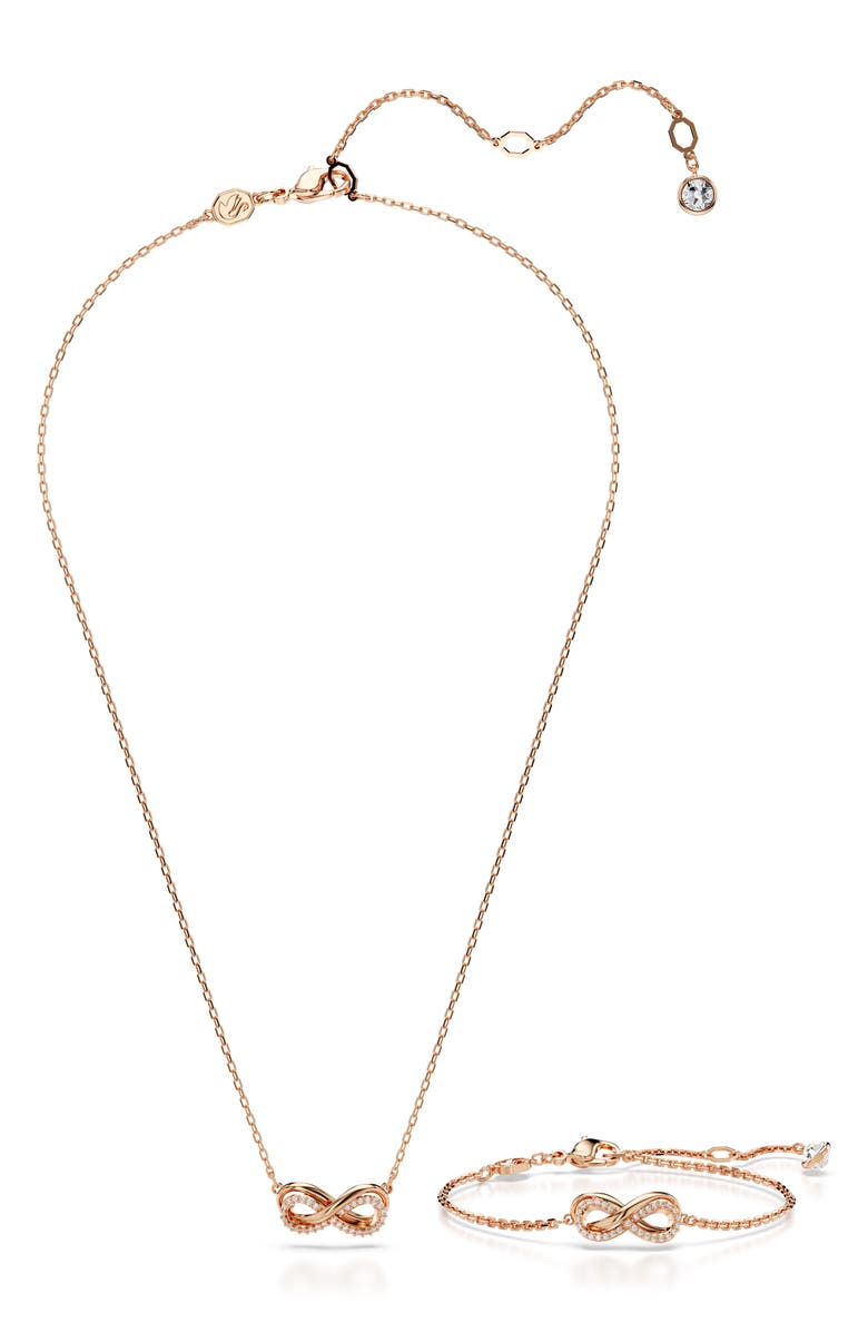 Swarovski Hyperbola Infinity Pendant Necklace & Bracelet Set, Alternate, color, 