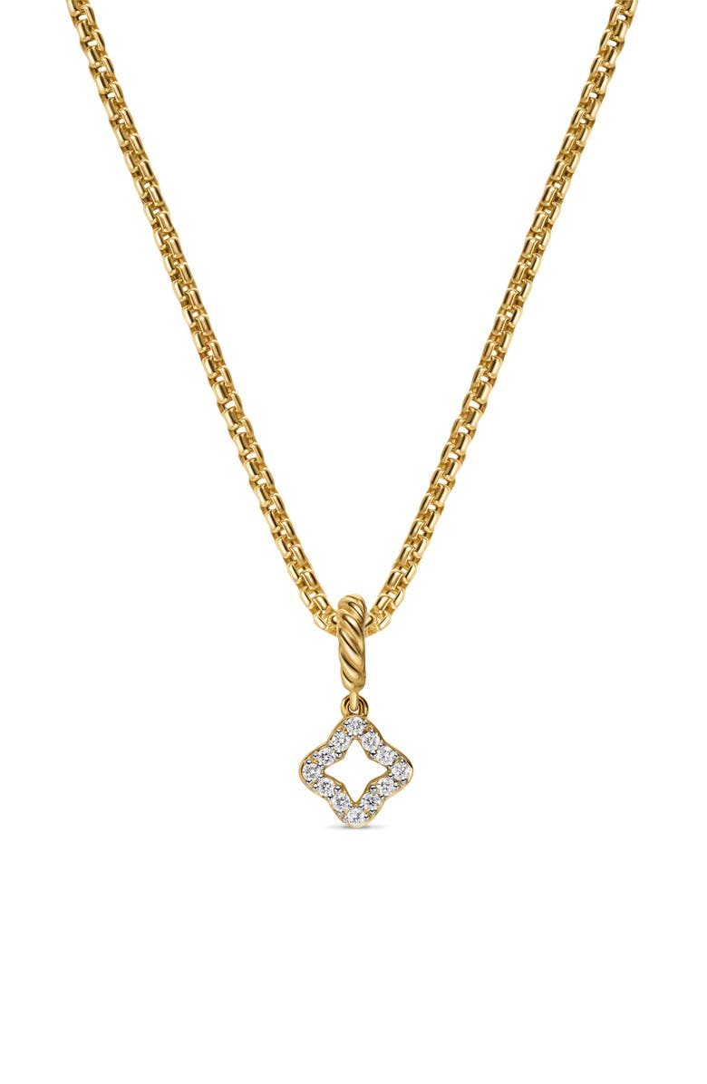 David Yurman Micro Pavé Quatrefoil Enhancer in 18K Yellow Gold with Diamonds, 7.4mm, Alternate, color, 18K Gold/ Diamond