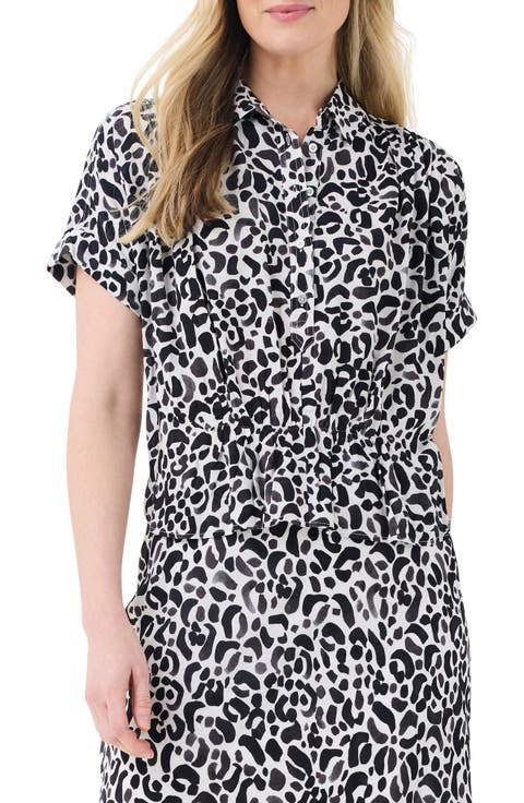 NIC+ZOE Animal Print Peplum Top