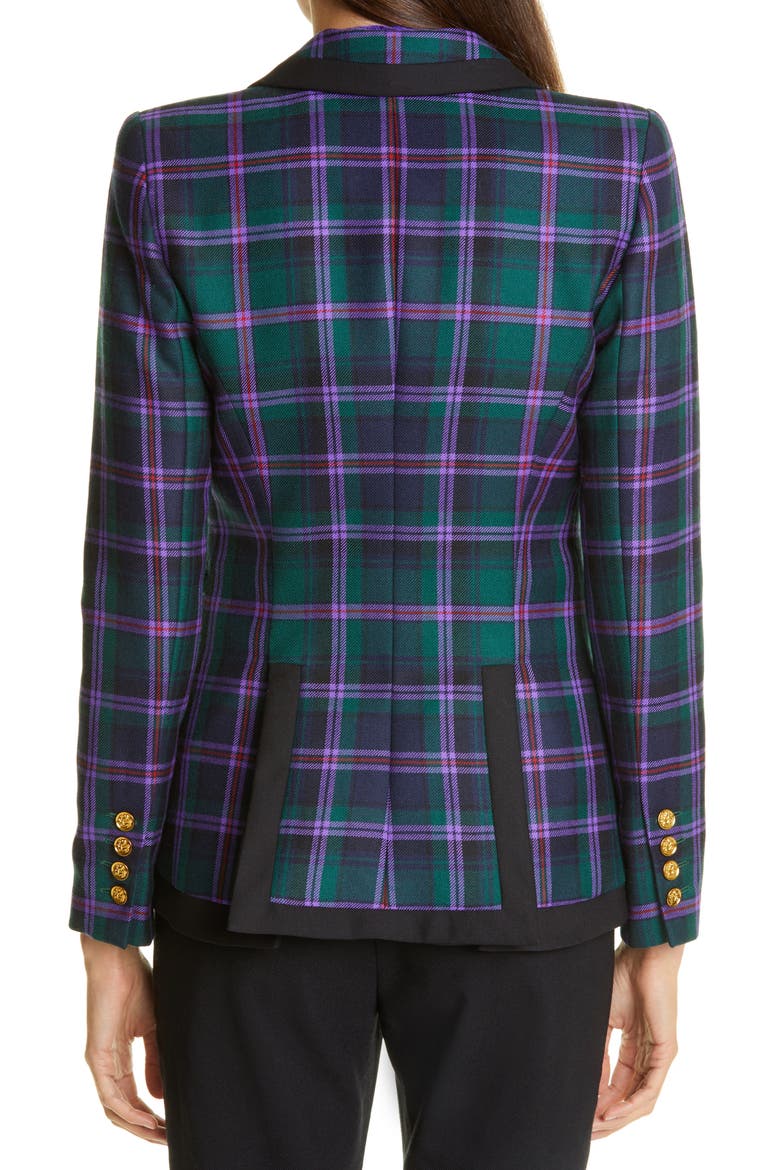Tartan Peaked Lapel Wool Blazer, Alternate, color, COOPER TARTAN