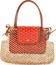 Pre-Owned Goyard Aligre Bag Raffia Net with Coated Canvas