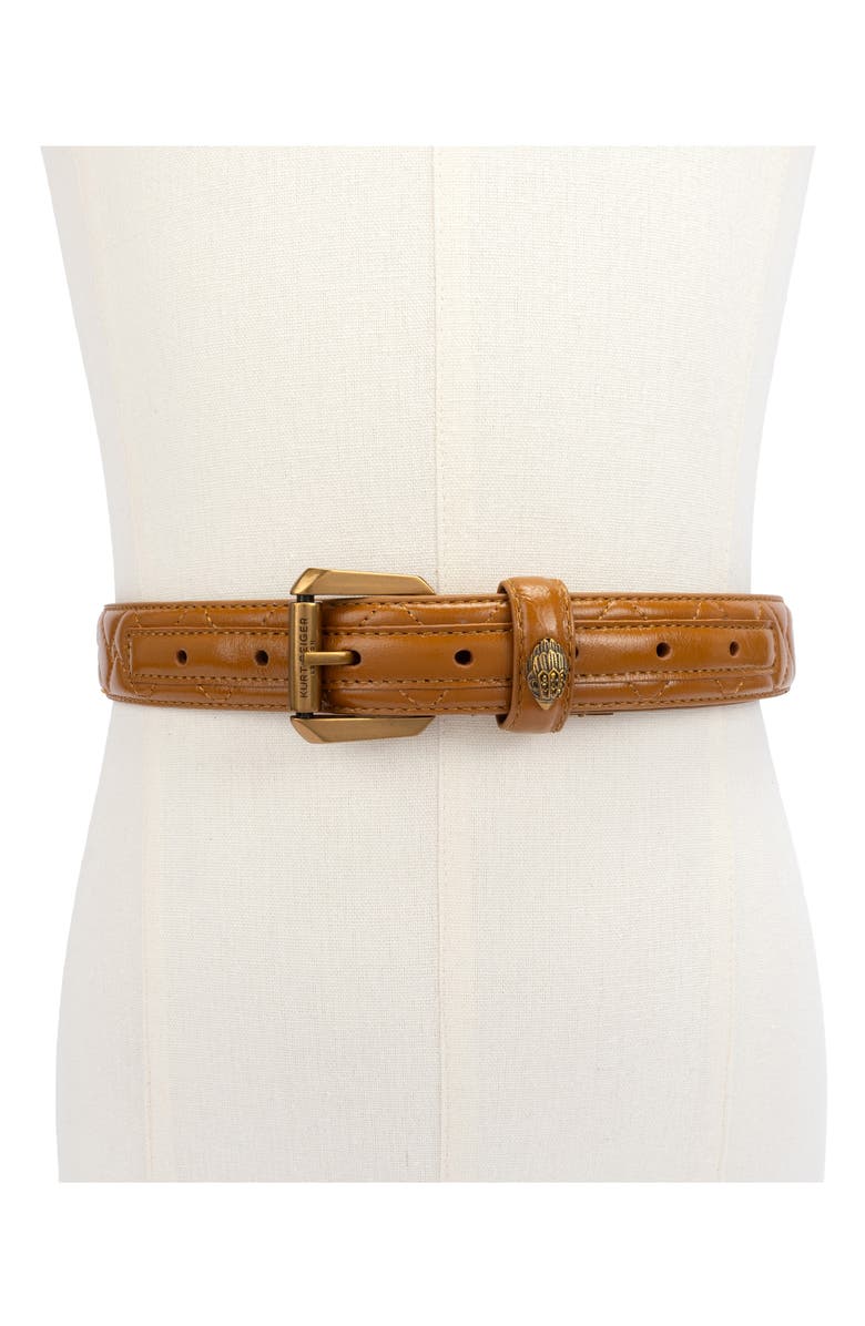 Kurt Geiger London Quilted Leather Belt, Alternate, color, 