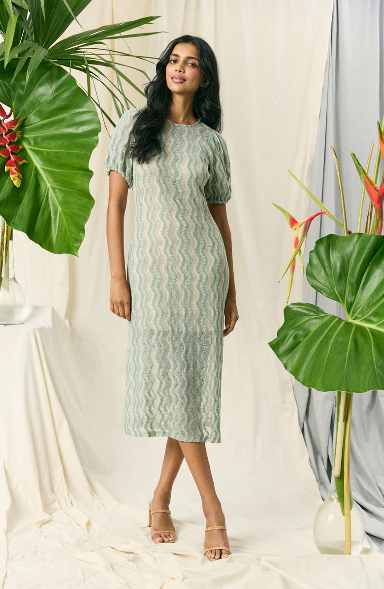 The Good Journey Coastline Midi Dress, Alternate, color, Sage