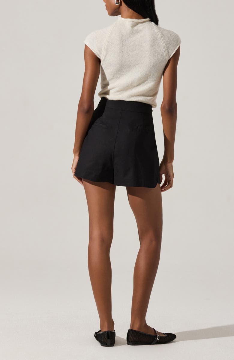 ASTR the Label Asymmetric Pleat Shorts, Alternate, color, Black