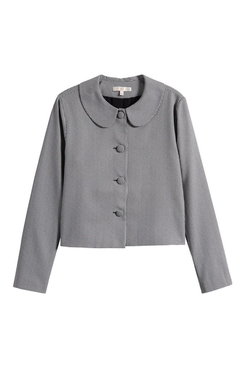 Melina Houndstooth Crop Jacket, Alternate, color, BLACK/WHITE HOUNDSTOOTH