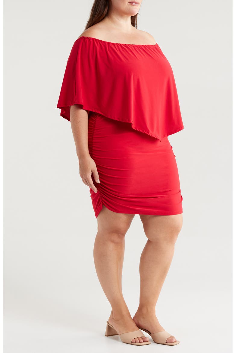 Convertible Neck Body-Con Dress, Alternate, color, RED