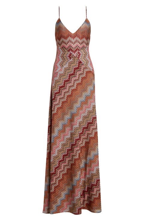 Snakeskin Zigzag Raschel Knit Dress