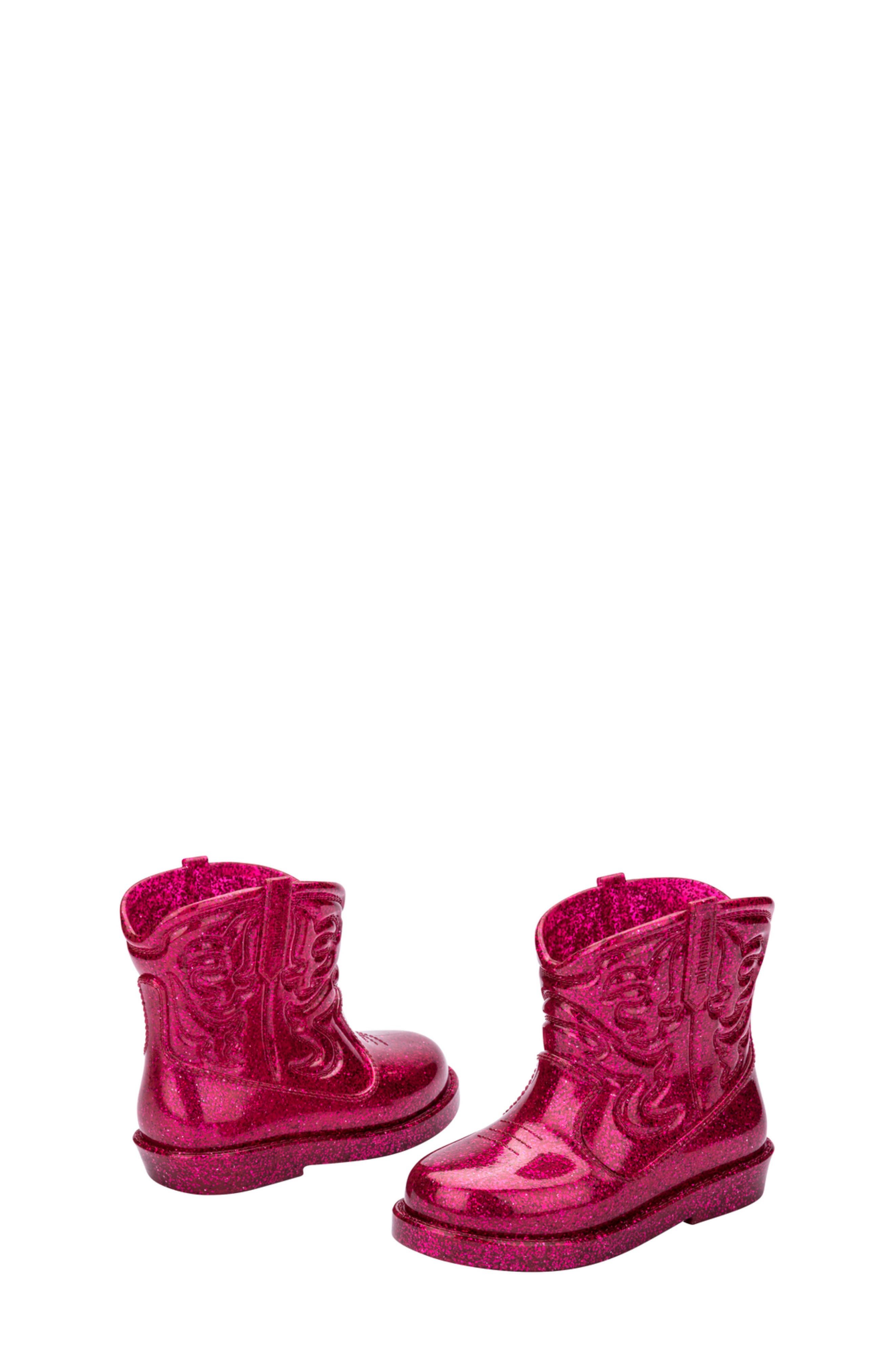 Mini Melissa Kids' Texas Western Boot, Alternate, color, Glitter Pink