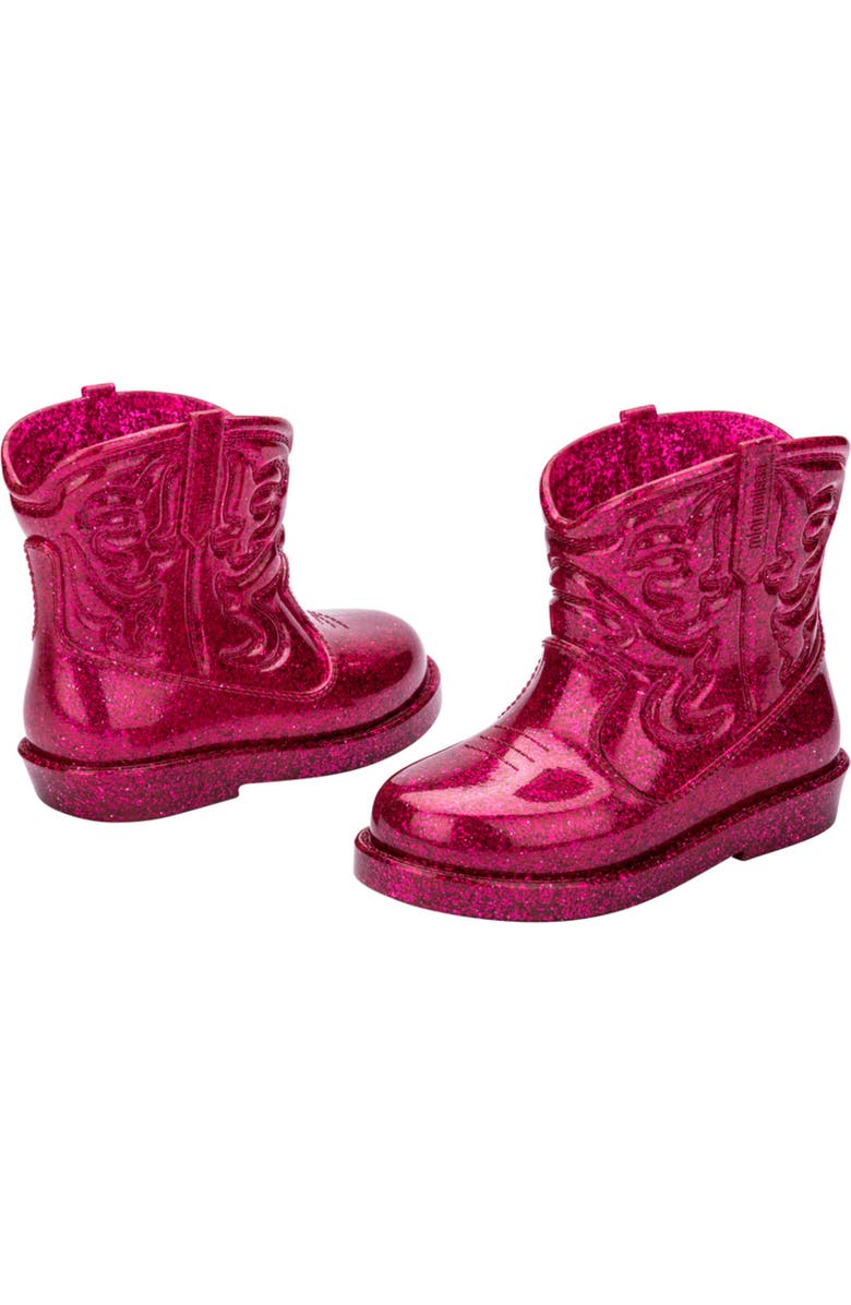 Mini Melissa Kids' Texas Western Boot, Alternate, color, Glitter Pink
