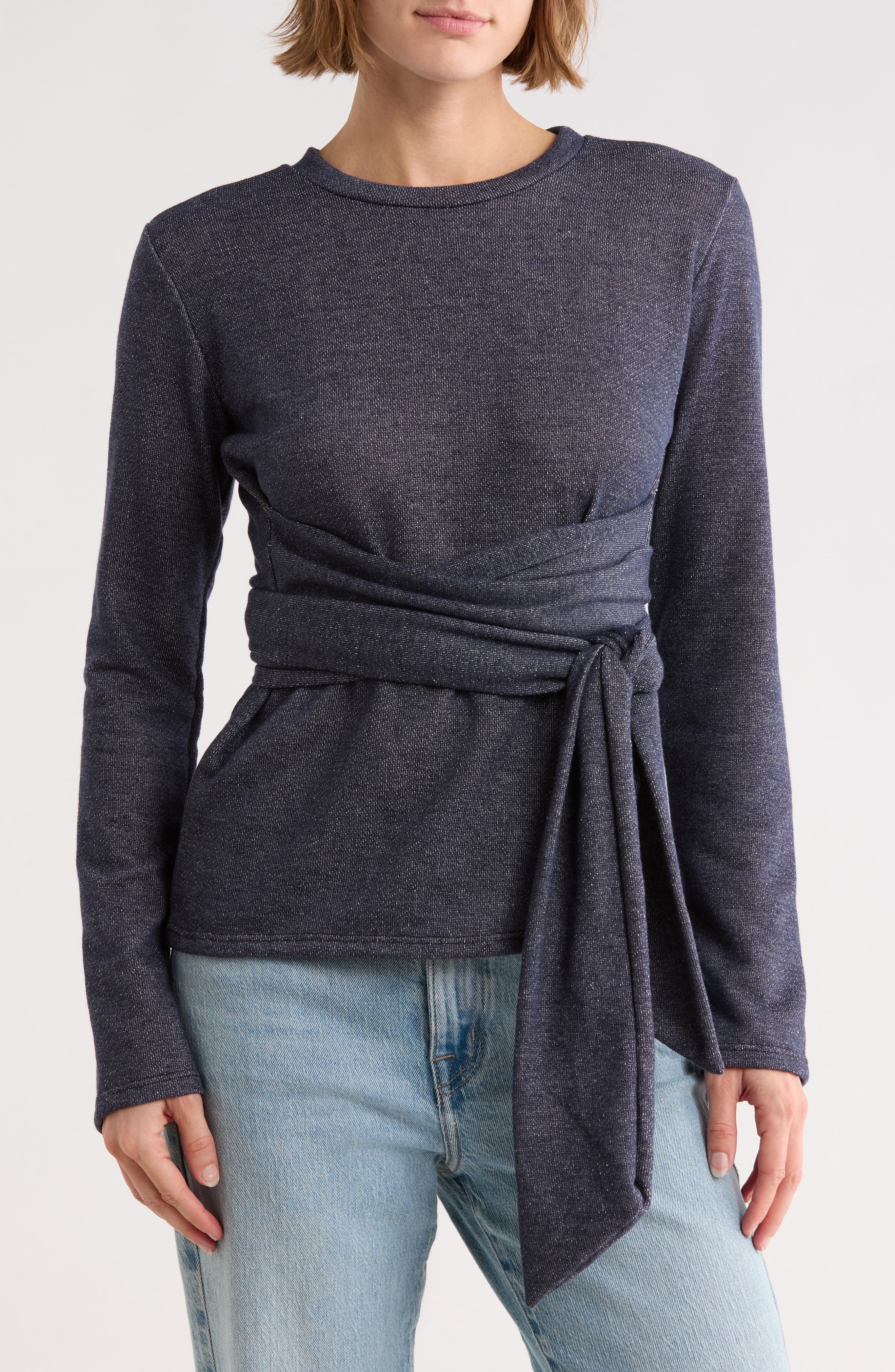 GO COUTURE Knit Front Knit Sweater