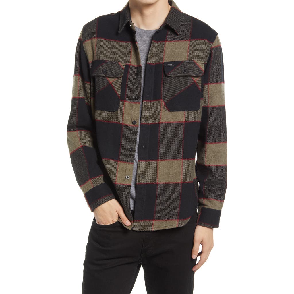 Brixton Bowery Slim Fit Plaid Flannel Button-up Shirt In Multi