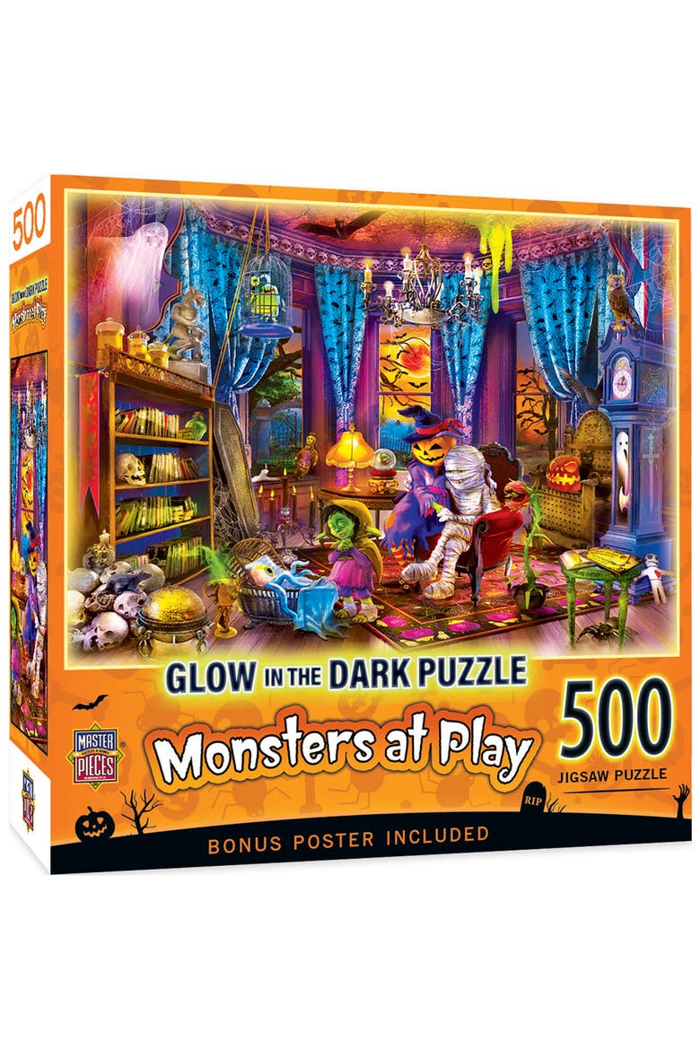 Monsters at Play 500 Piece Glow Puzzle, Main, color, Multicolor