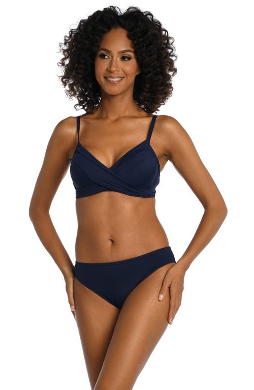 Shop La Blanca Wrap Bra Top In Indigo