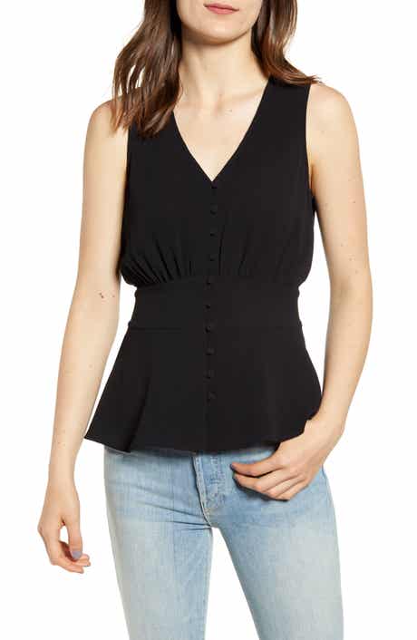 Chelsea28 Sleeveless Button Top
