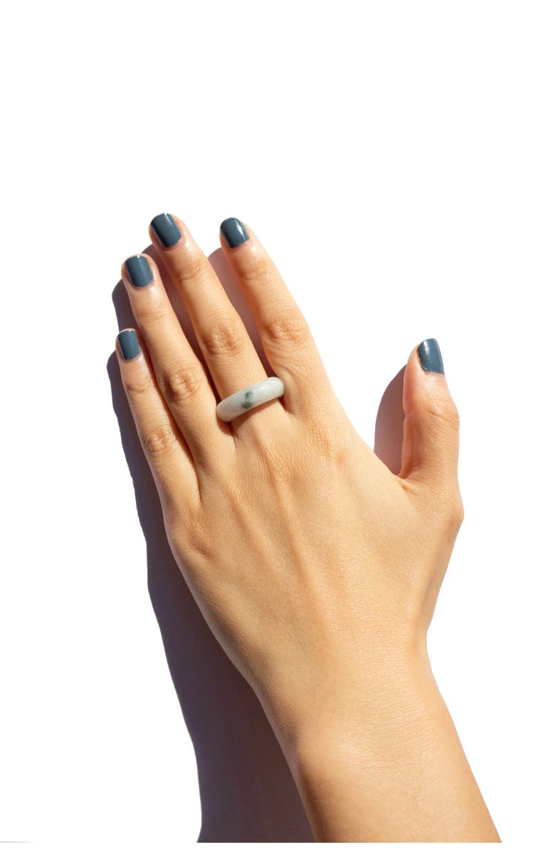 seree Koi Mottled green jade ring, Alternate, color, Green