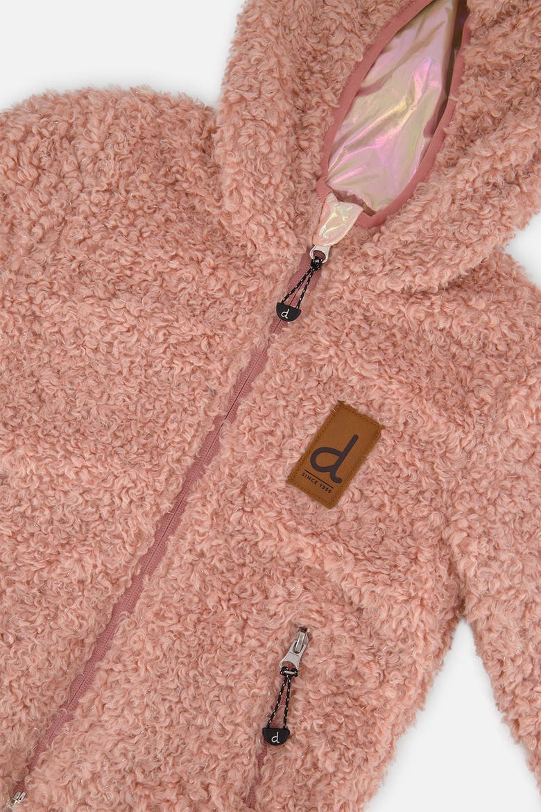 Fleece Reversible Mid-Season Hooded Jacket, Alternate, color, Pink