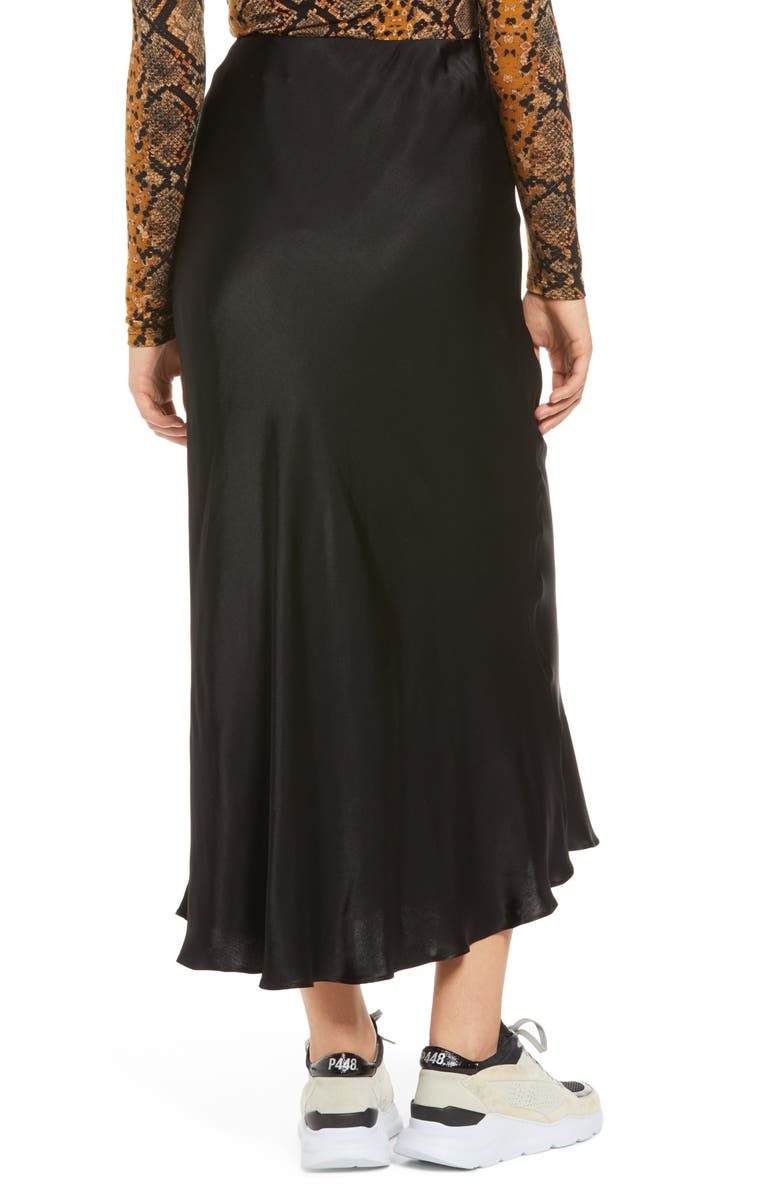 Grey Lab Bias Cut Satin Skirt, Alternate, color,