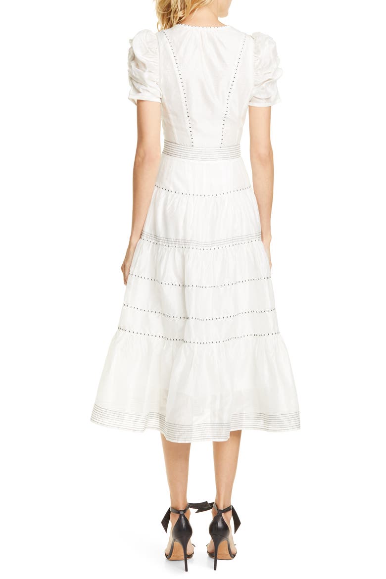 Odilie Midi Dress, Alternate, color, BLANC