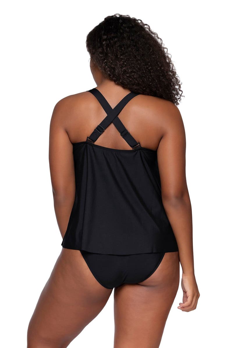 Sunsets Escape Sadie Tankini Swimsuit Top, Alternate, color, Black