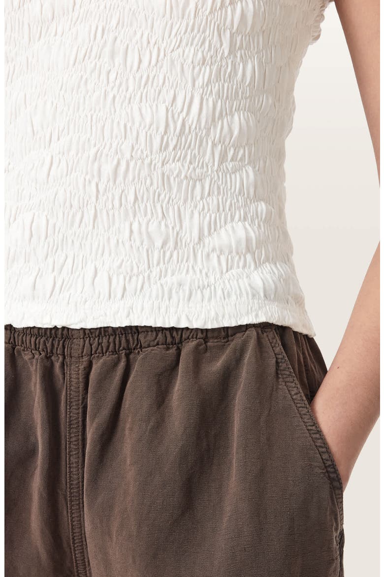 Luna Crinkled Cotton Tee, Alternate, color, WHITE
