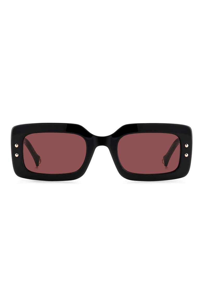 50mm Rectangular Sunglasses, Main, color, BLACK BURGUNDY