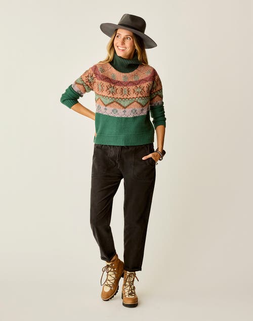 Carve Designs Neve Fairisle Turtleneck In Green