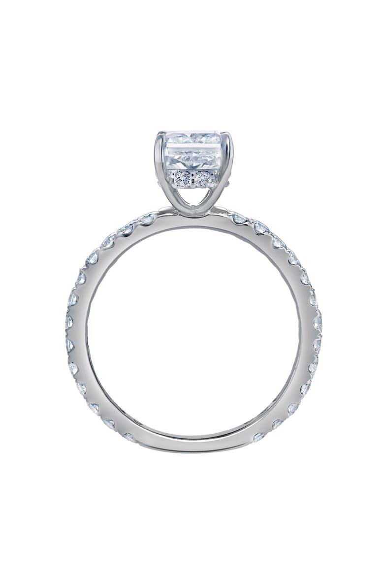 Sia 14K Gold Radiant Cut Lab Grown Diamond Hidden Halo Ring - 2.25 Ct, Alternate, color, 14K White Gold