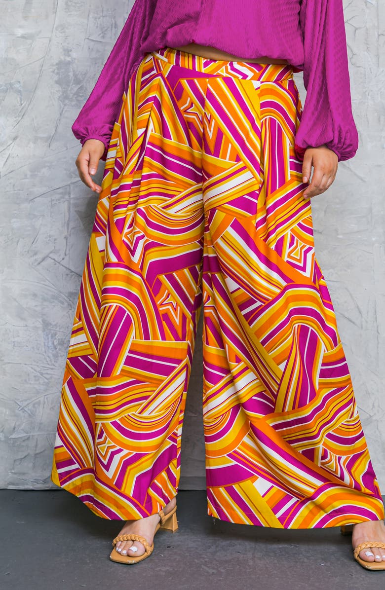 FLYING TOMATO Printed Woven Pants, Alternate, color, Rust Berry