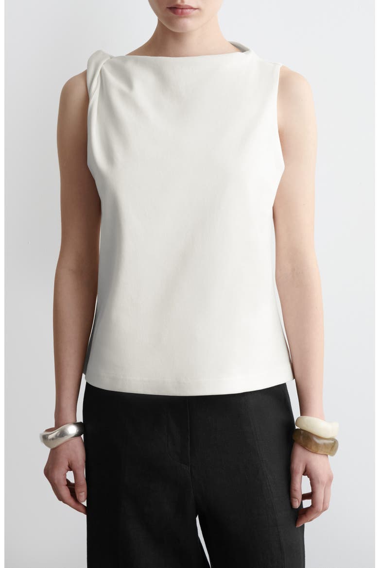 Drape Sleeveless Top, Main, color, WHITE DUSTY LIGHT