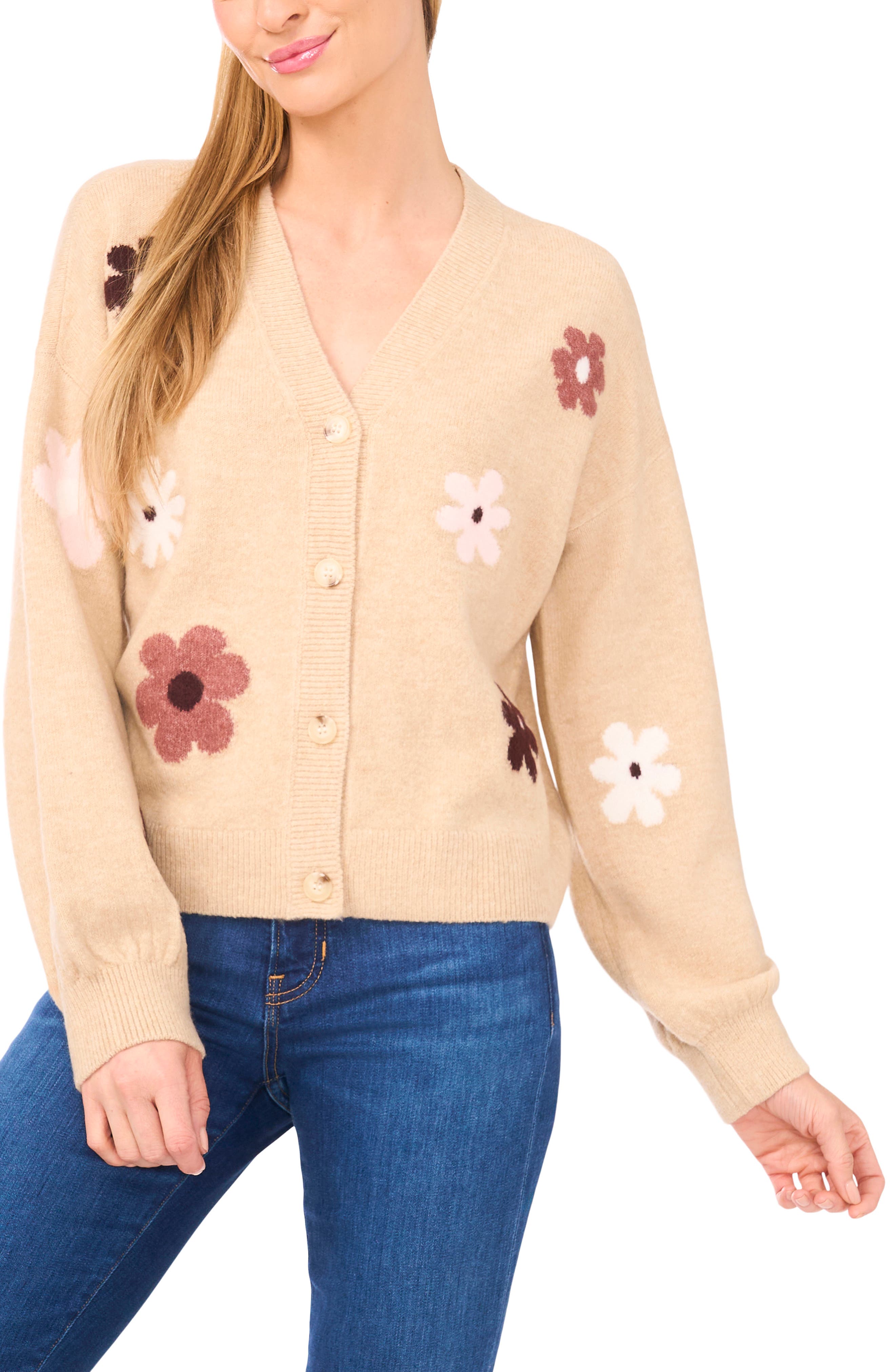 CeCe Groovy Flower Cardigan