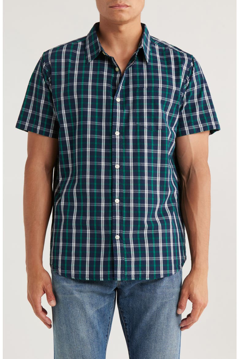 Foundation Short Sleeve Button-Up Shirt, Main, color, DETROIT BLUE-A