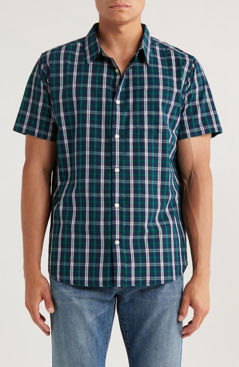 CAT WWR Foundation Short Sleeve Button-Up Shirt, Main, color, Detroit Blue-A