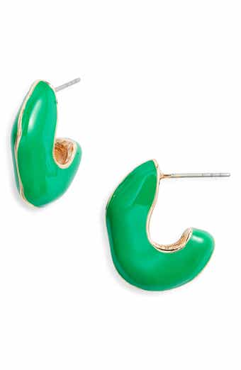Open Edit Chubby Enamel Hoop Earrings