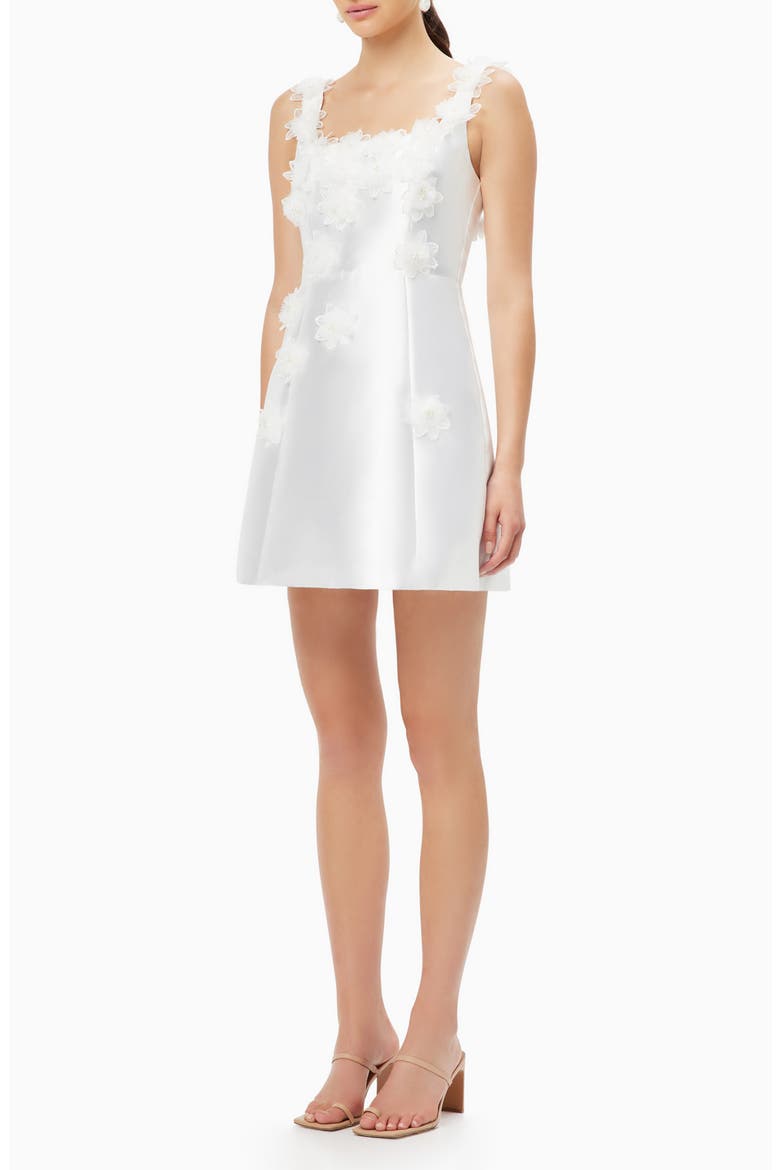 Elder Floral Appliqué Minidress, Alternate, color, IVORY