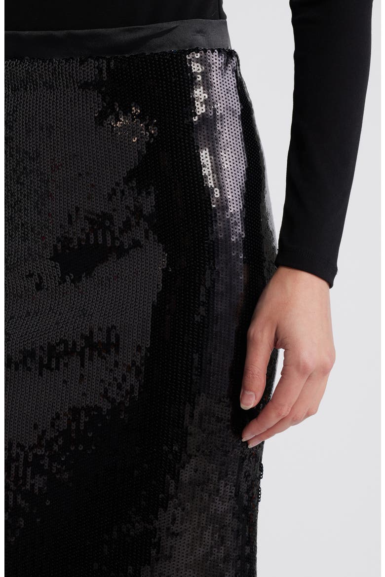 Eluxia Sequin Midi Skirt, Alternate, color, BLK
