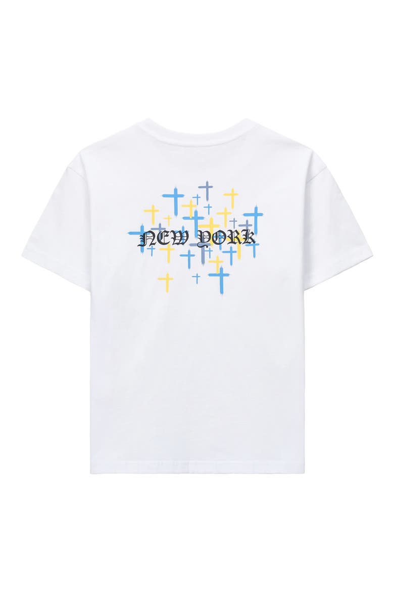 Kids' Lawson Cotton Graphic T-Shirt, Alternate, color, WHITE OLD ENGLISH NY